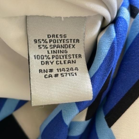 Eliza J Mixed Media Shift Boat Neck Long-Sleeve V Back Multicolor Dress Size 8 - Picture 10 of 11